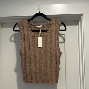 Z Supply Brown/taupe Ribbed sweater Tank Top